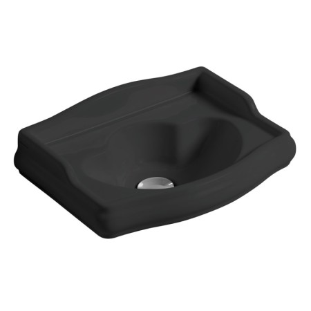 Kerasan RETRO umywalka ceramiczna 41x30cm bez otworu na baterię bez przelewu czarny mat 103331