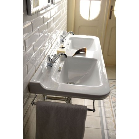 Kerasan WALDORF umywalka ceramiczna podwójna 150x55cm biały 4143K1