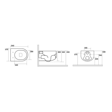 Kerasan FLO WC wiszące Rimless 37x54 cm biały 311101