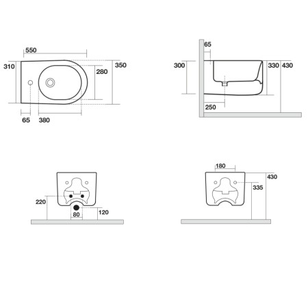 Kerasan NOLITA bidet wiszący 35x55cm biały 532501