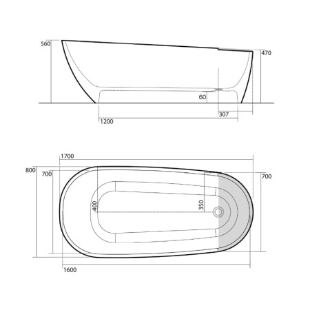 Kerasan AQUATECH wanna 170x70cm biały 375001