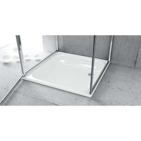 SMAVIT Brodzik prysznicowy emaliowany kwadratowy 80x80x16cm biały PD80X80