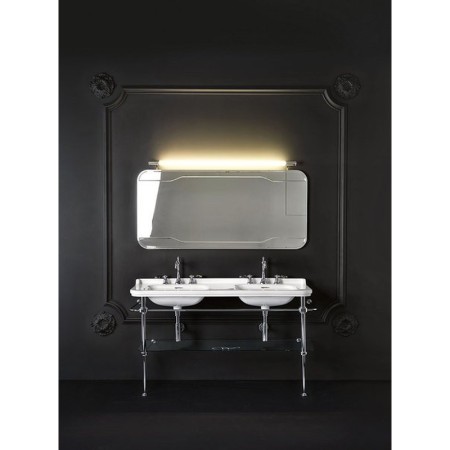 Kerasan WALDORF umywalka ceramiczna podwójna 150x55cm z 3 otworami na baterię biały 4143K1-3