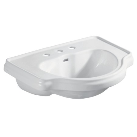 Kerasan RETRO umywalka ceramiczna 62x45.5cm wpuszczana w blat 3 otwory na baterię biały 103001-3