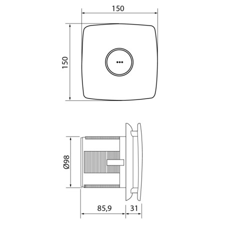 Cata X-MART 10T wentylator z wyłącznikiem czasowym 15W 100mm stal nierdzewna 01041000