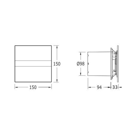 Cata E-100 GTH wentylator osiowy z automatem 4W/8W 100mm biały 00900200