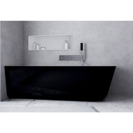 Polysan SUSSI L wanna wolnostojąca kompozyt 160x70x50cm czarna/biała 80219L