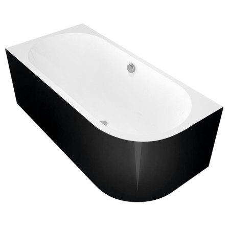 Polysan VIVA L MONOLITH wanna przyścienna 180x75x60cm biały/czarny 72099MB