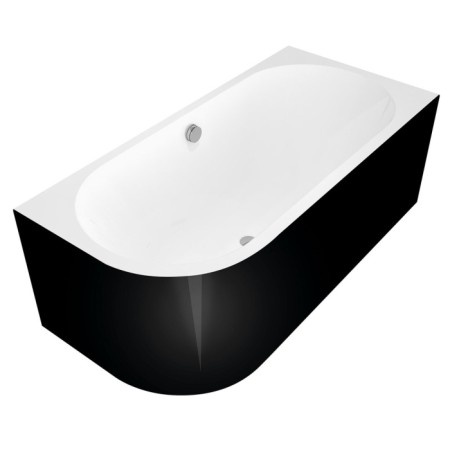 Polysan ASTRA R MONOLITH wanna przyścienna 160x75x60cm biały/czarny 34611MB
