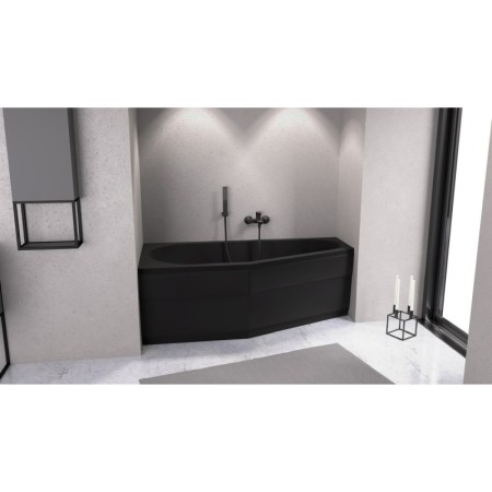 Polysan TIGRA L wanna asymetryczna 170x80x46cm lewa czarny mat 90111.21