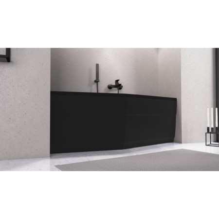 Polysan TIGRA L wanna asymetryczna 170x80x46cm lewa czarny mat 90111.21
