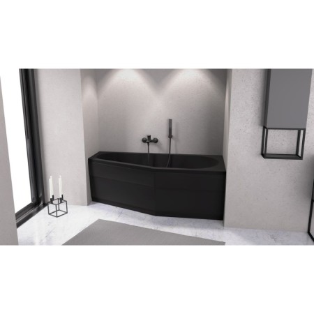 Polysan TIGRA R wanna asymetryczna 170x80x46cm prawa czarny mat 90611.21
