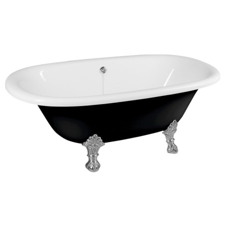 Polysan REGATA wanna wolnostojąca 175x85x61cm nogi chrom mat czarno/biała 10251