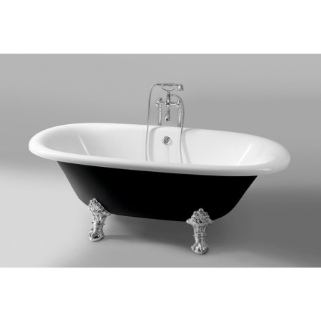Polysan REGATA wanna wolnostojąca 175x85x61cm nogi chrom mat czarno/biała 10251