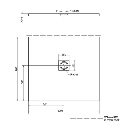 Polysan Flexia brodzik kompozytowy 100x90cm biały mat 72925MAT