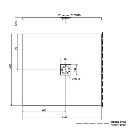 Polysan Flexia brodzik kompozytowy 110x100cm biały mat 72922MAT