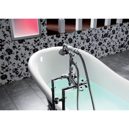 Polysan RETRO wanna wolnostojąca 147x69.5x67.5cm nogi chrom mat czarno/biała (RAL9005) 85326