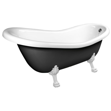Polysan RETRO wanna wolnostojąca 147x69.5x67.5cm nogi białe czarno/biała (RAL9005) 85346