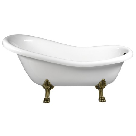 Polysan RETRO wanna wolnostojąca 147x69.5x67.5cm nogi brąz biała 85356