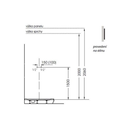 Polysan MOLA panel prysznicowy 210x1300mm z baterią termostatyczną ścienny 80365