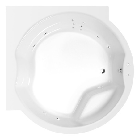 Polysan Royal Corner wanna z hydromasażem 173x173x49cm Attraction Hydro chrom 74211.3010