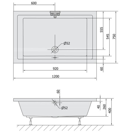 Polysan DEEP brodzik prysznicowy głęboki 120x75x26cm biały 71564