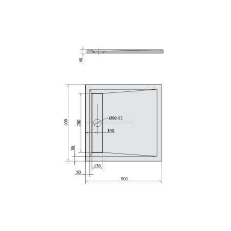 Polysan ARENA brodzik kompozytowy z pokrywą kwadrat 90x90cm biała 71601