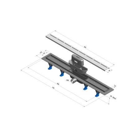 Polysan ROAD odpływ liniowy plastikowy rusztem ze stali nierdzewnej 920x123x68 mm 71675