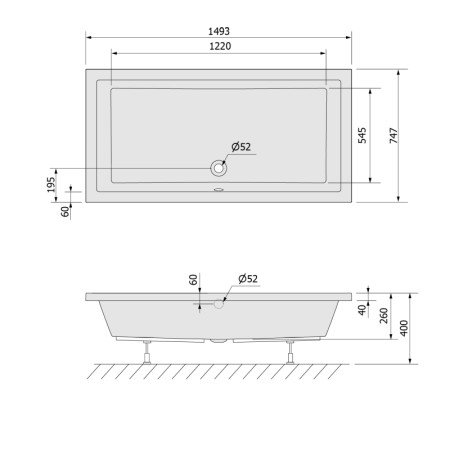 Polysan DEEP brodzik prysznicowy 150x75x26cm biały 72384