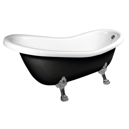 Polysan RETRO wanna wolnostojąca 167.5x76x71cm nogi chrom mat czarno/biała 72967