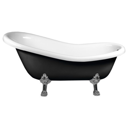 Polysan RETRO wanna wolnostojąca 167.5x76x71cm nogi chrom mat czarno/biała 72967
