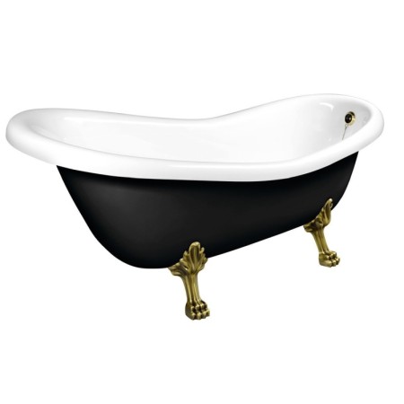Polysan RETRO wanna wolnostojąca 167.5x76x71cm nogi brąz czarno/biała 72969