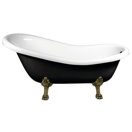 Polysan RETRO wanna wolnostojąca 167.5x76x71cm nogi brąz czarno/biała 72969