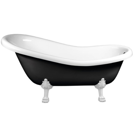 Polysan RETRO wanna wolnostojąca 158x76x71cm nogi białe czarno/biała 72971