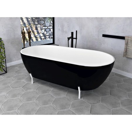 Polysan REDUTA wanna wolnostojąca 150x75x46cm czarna/biała 72974