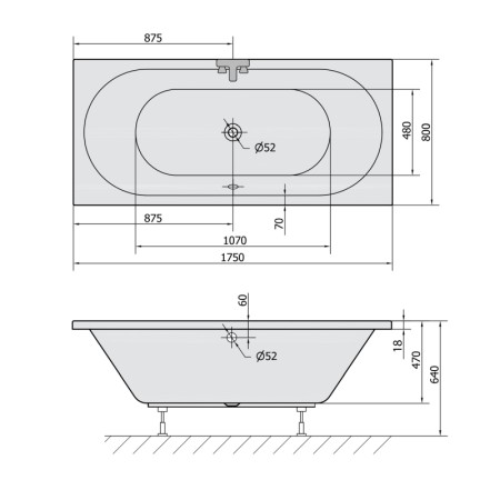 Polysan VIVA B SLIM wanna prostokątna 175x80x47cm biała 88119S