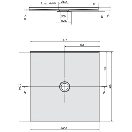 Polysan MIRAI brodzik kompozytowy 90x90x18cm biały 73165