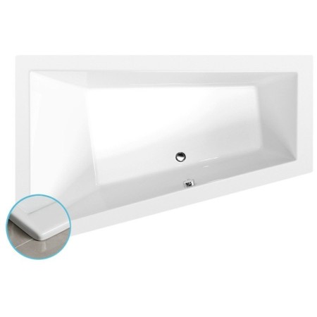 Polysan TRIANGL L SLIM wanna asymetryczna 180x120x50cm biała 19611S