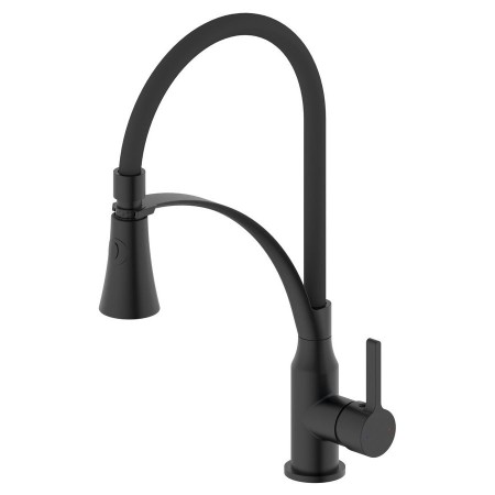 Hebe bateria zlewozmywakowa stojąca z prysznicem czarny mat HT430B Sapho