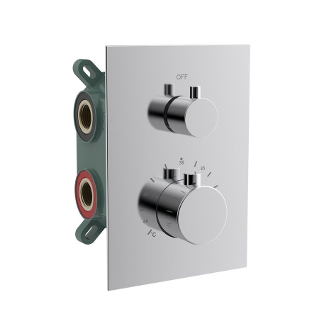 KIMURA bateria podtynkowa termostatyczna 2 wyjścia box podtynkowy chrom KU682 Sapho