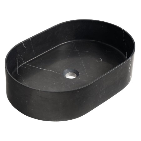 Blok kamienna umywalka nablatowa 55x37cm czarny Marquin mat 2401-51 Sapho