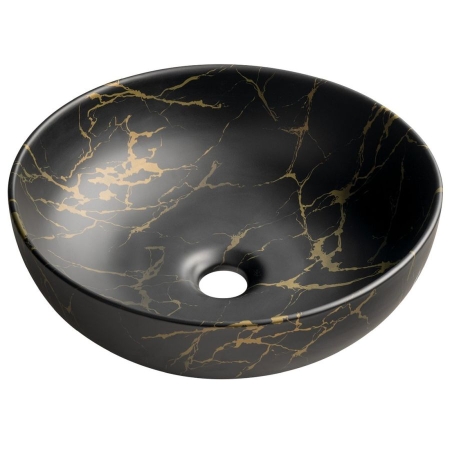 Rondane umywalka ceramiczna nablatowa średnica 41cm marmur portoro AR435PT Sapho