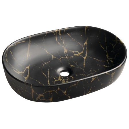 Caleo umywalka ceramiczna nablatowa 60x42cm marmur portoro CA590PT Sapho