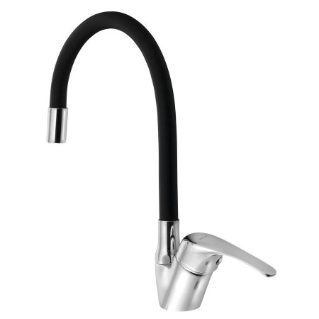 KASIOPEA 35 bateria kuchenna z elastyczną wylewką chrom/czarny Matt 1107-65F Aqualine