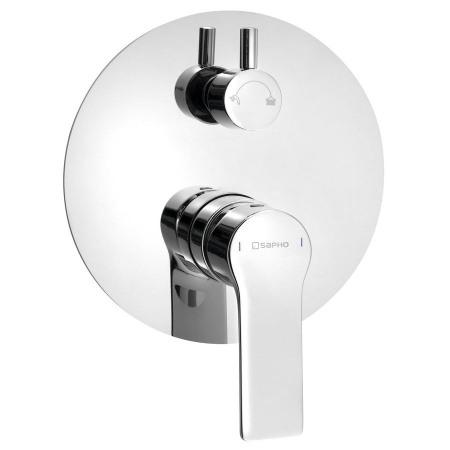 PAX bateria prysznicowa podtynkowa 2 wyjścia obrotowy przełącznik chrom XA43 Sapho