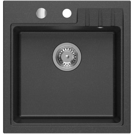 Zlewozmywak granitowy jednokomorowy 50x52cm czarny GR1044 Sapho