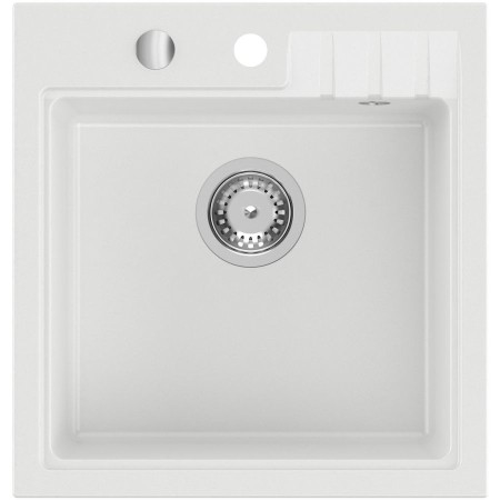Zlewozmywak granitowy jednokomorowy 50x52cm biały GR1041 Sapho