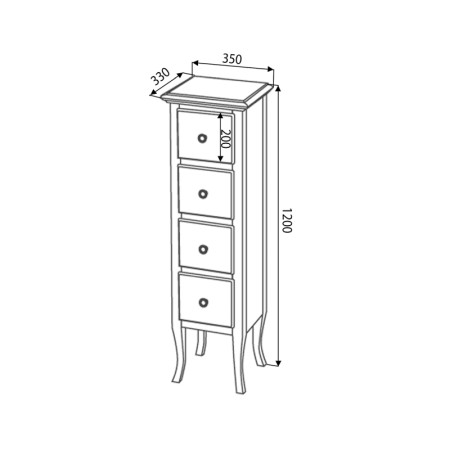 Sapho RETRO szafka 35x119x33cm buk 1673