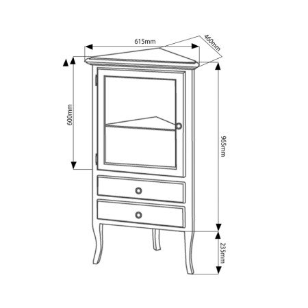 Sapho RETRO szafka narożna 60x120x47cm starobiała lewa 1692
