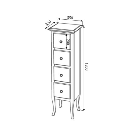 Sapho RETRO szafka 35x119x33cm starobiała 1694